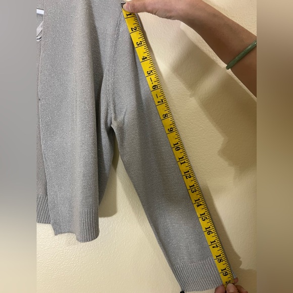 Calvin Klein Short Cardigan Silver Cropped. New With Tags Size Small - Picture 9 of 12